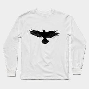 Handpainted Crow Long Sleeve T-Shirt